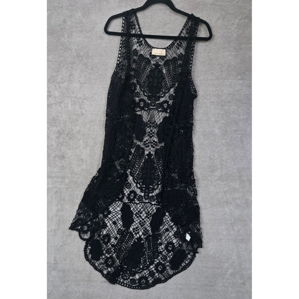 Rachel & Skye Crochet Duster Small Layering Boho Festival Hippie Fairy Grunge - Picture 2 of 7